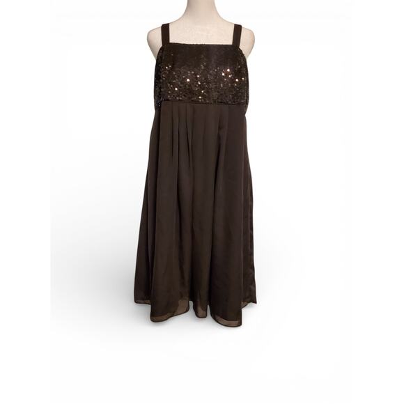 Vintage Dresses & Skirts - Vintage 90s Y2K Black Sequin Sleeveless A Line Knee Lenngth Dress Goth Glam